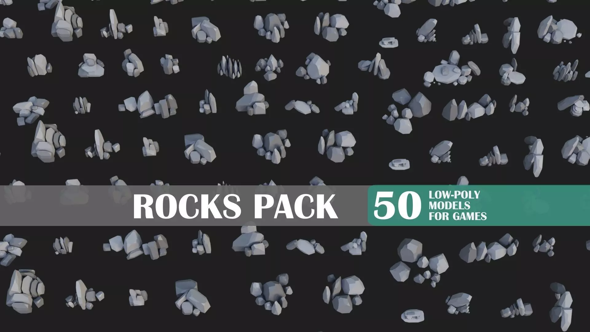 Low Poly Rocks and Stones Big Pack Low-poly 3D model_0