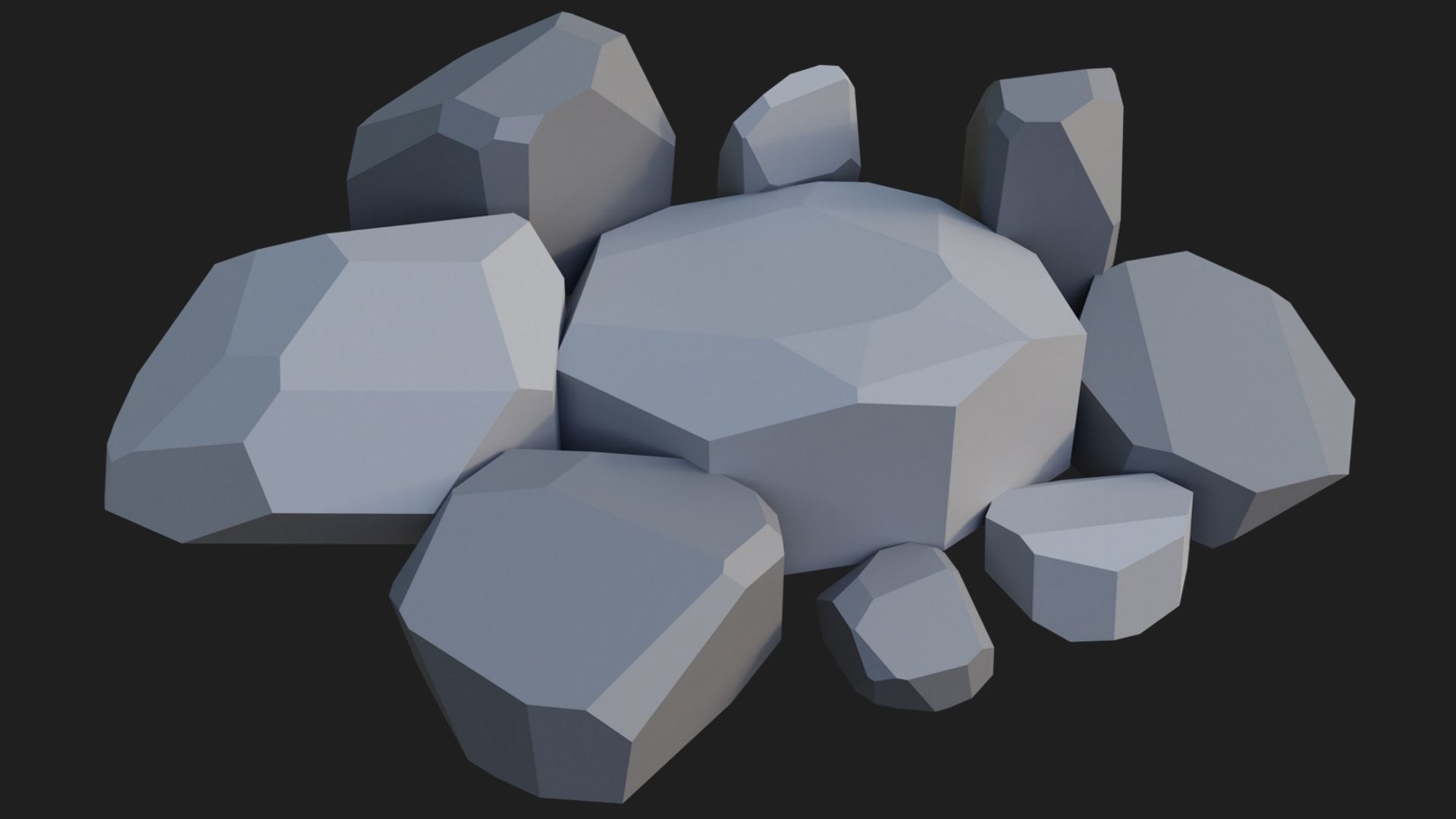 Low Poly Rocks and Stones Big Pack Low-poly 3D model_17