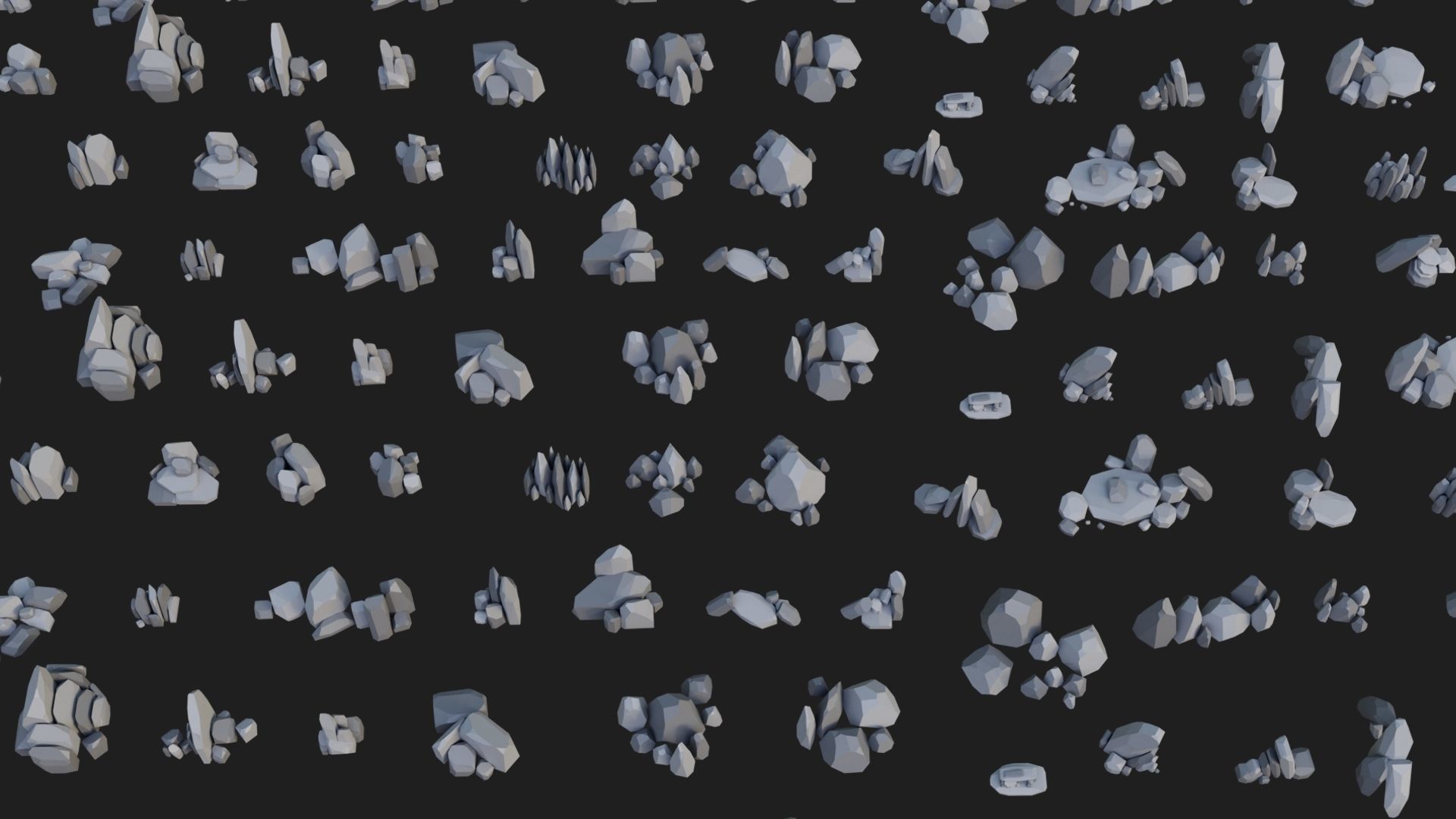 Low Poly Rocks and Stones Big Pack Low-poly 3D model_1