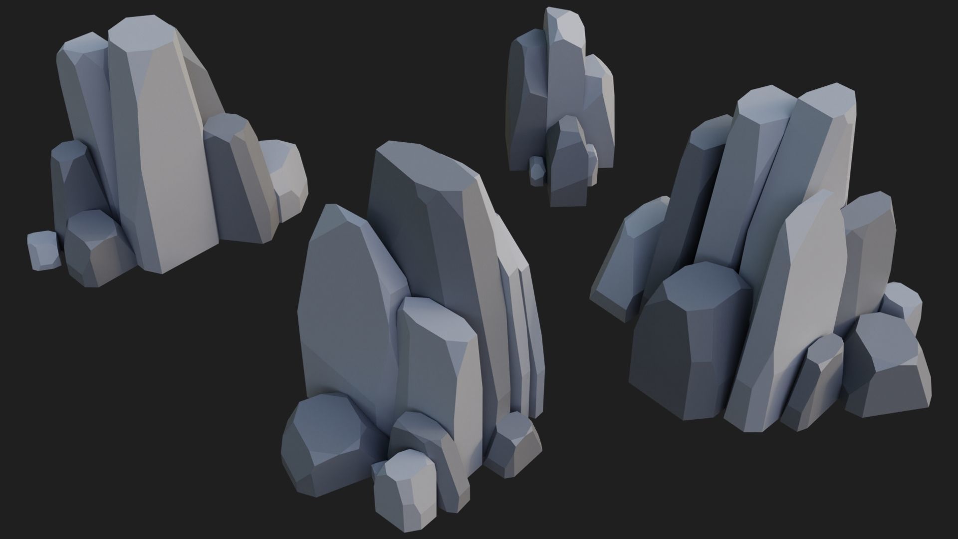 Low Poly Rocks and Stones Big Pack Low-poly 3D model_18