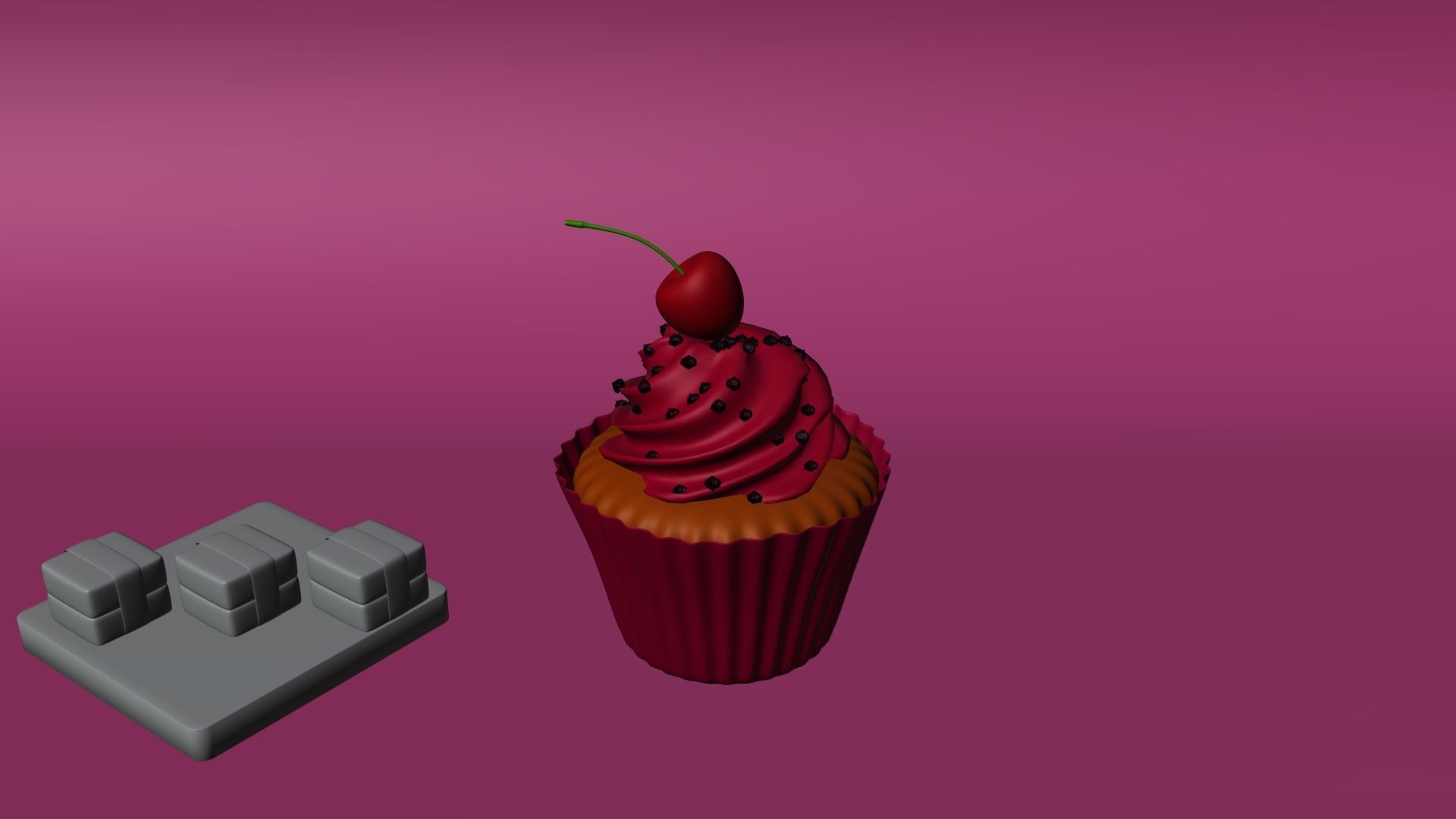 Cola Cupcake and Sushi Low-poly 3D model_7