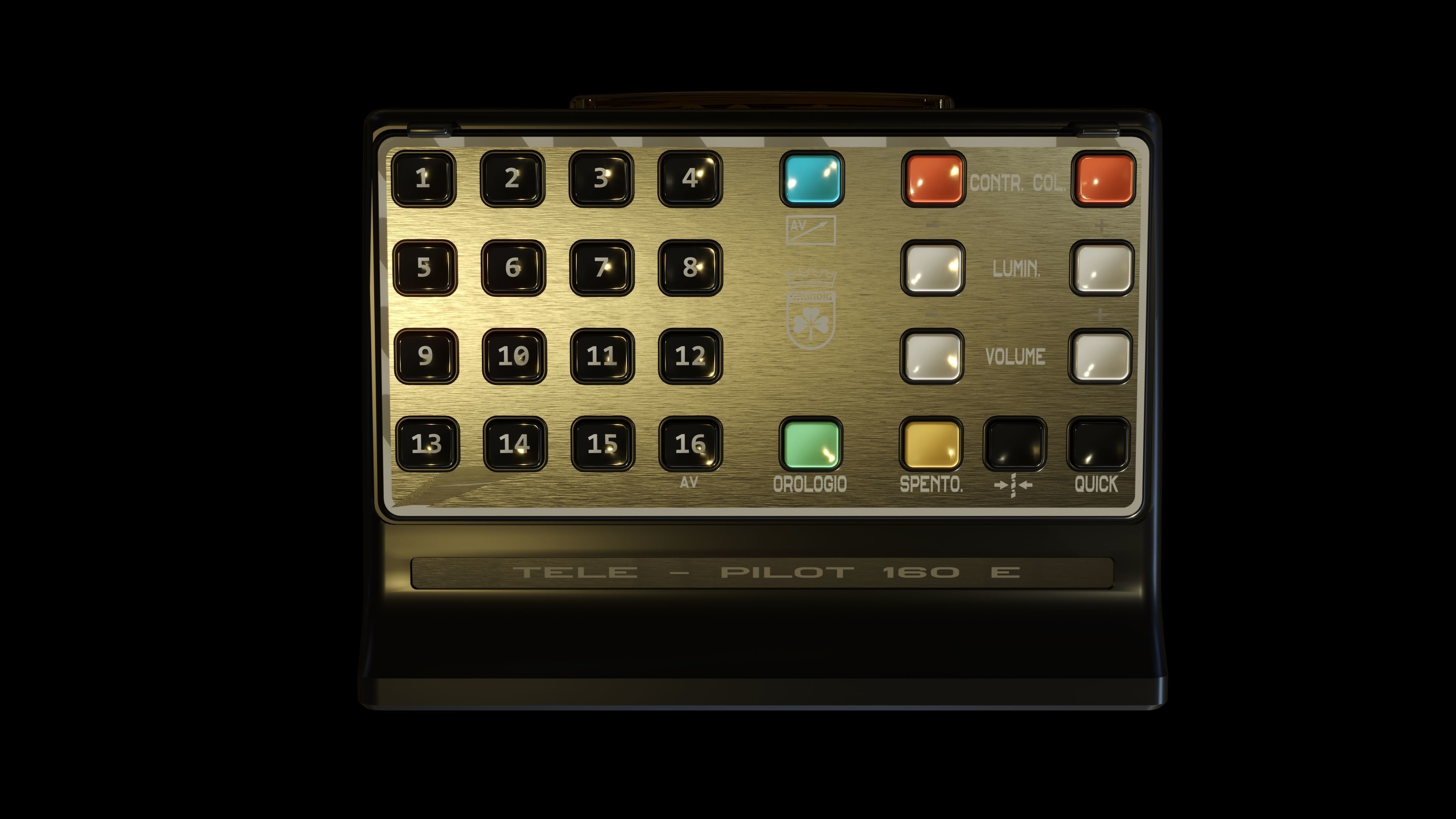 Grundig SuperColor 8642 Vintage TV with Rack 3D model_18