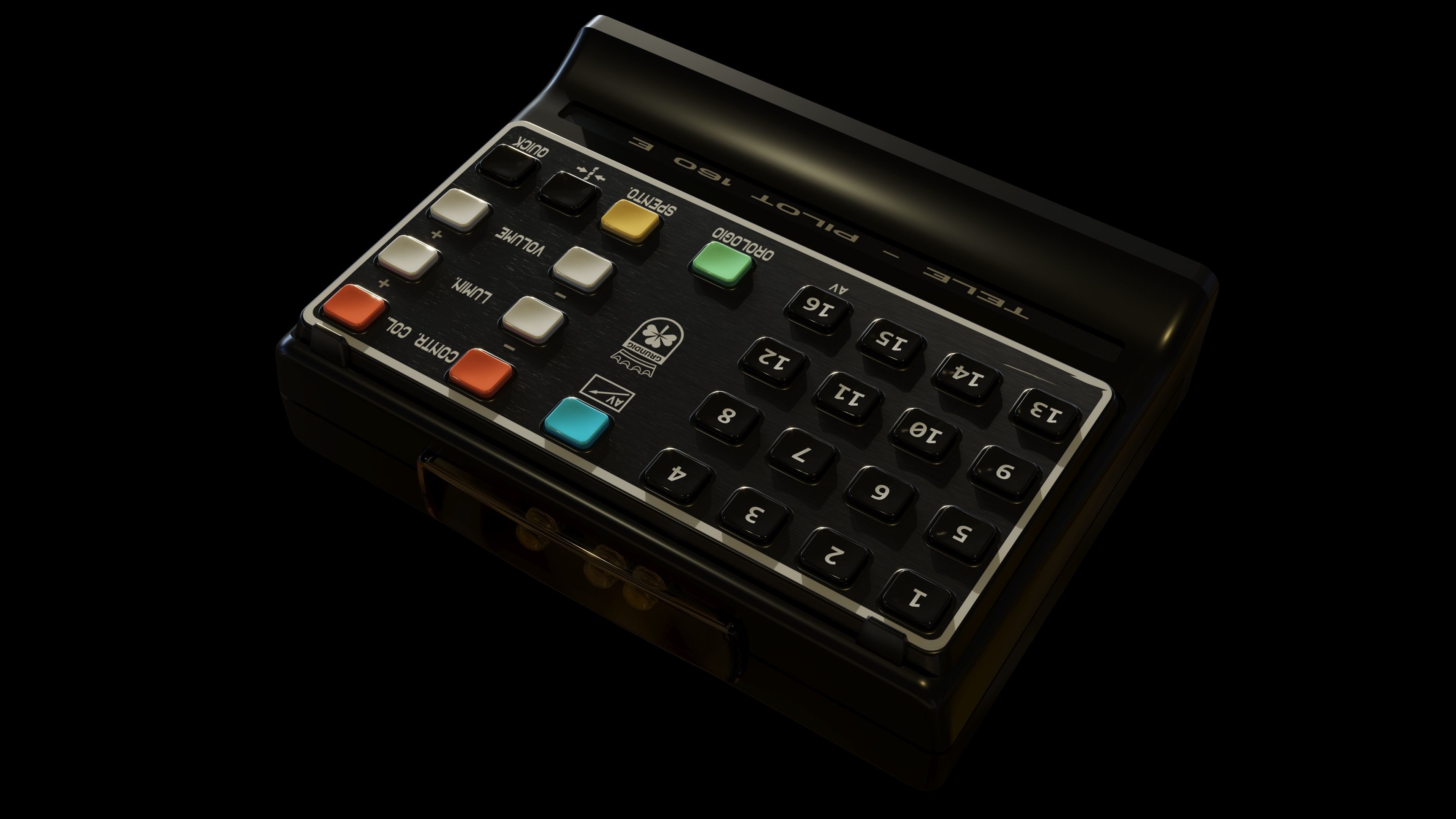 Grundig SuperColor 8642 Vintage TV with Rack 3D model_15