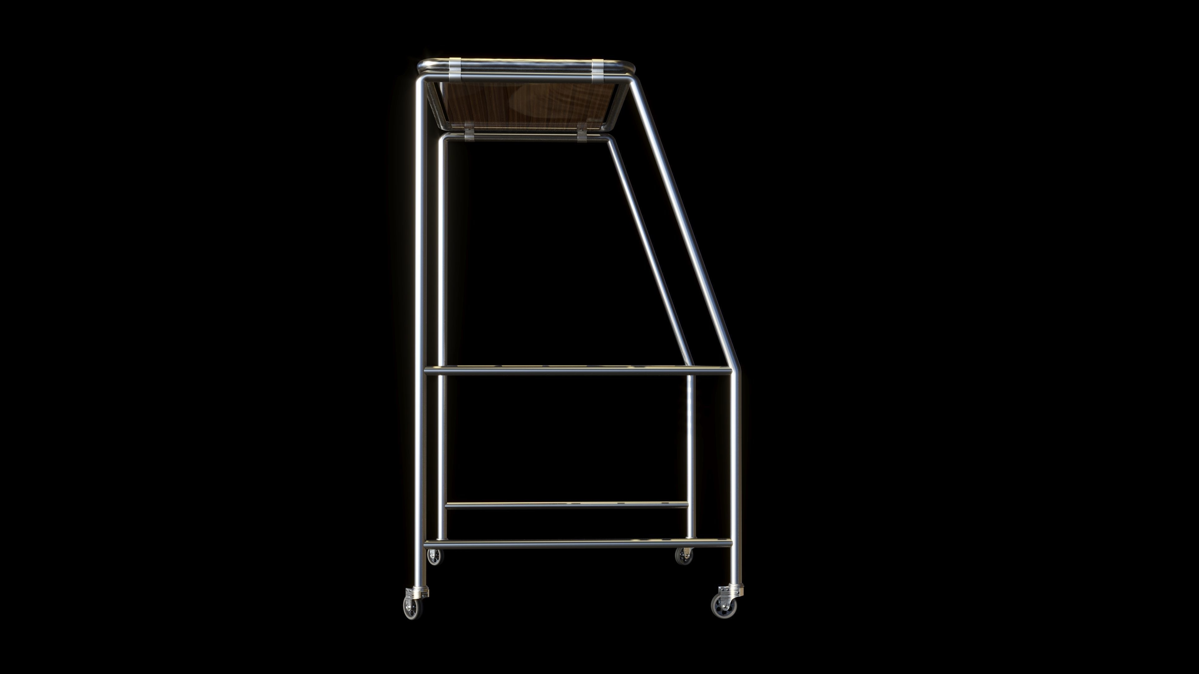 Grundig SuperColor 8642 Vintage TV with Rack 3D model_21