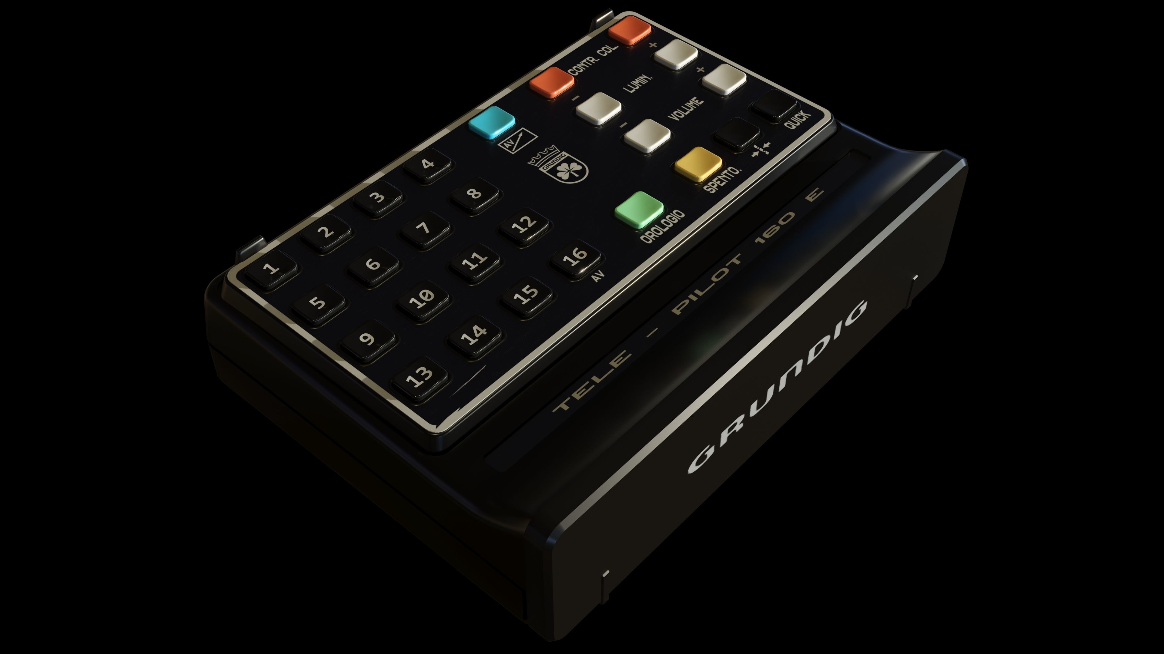 Grundig SuperColor 8642 Vintage TV with Rack 3D model_14