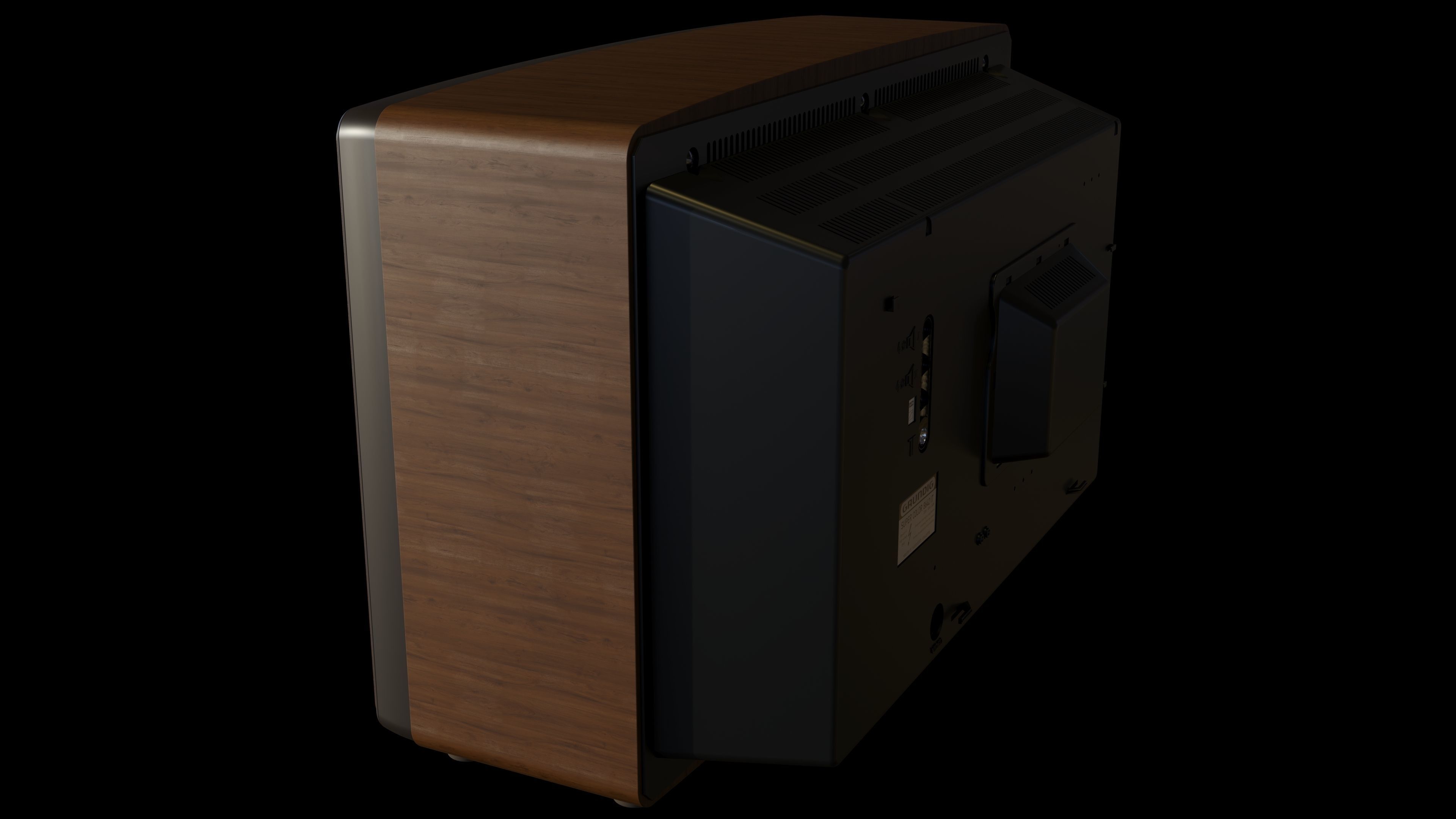 Grundig SuperColor 8642 Vintage TV with Rack 3D model_10