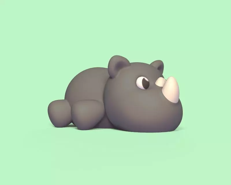 Rhino Lying Down 3D print model_0
