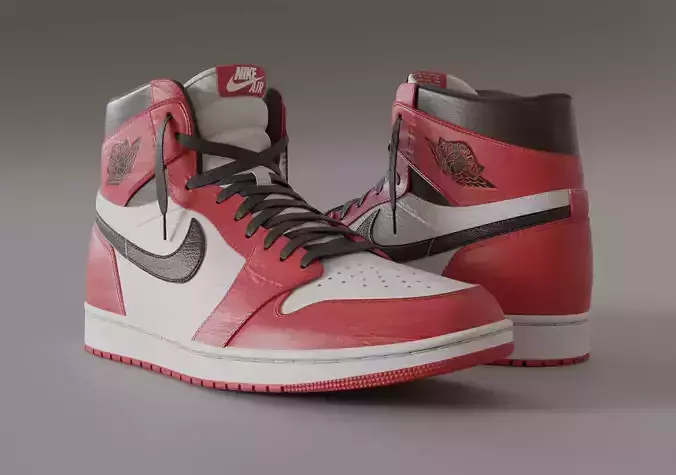 Jordan 1 High OG Chicago  Low-poly 3D model