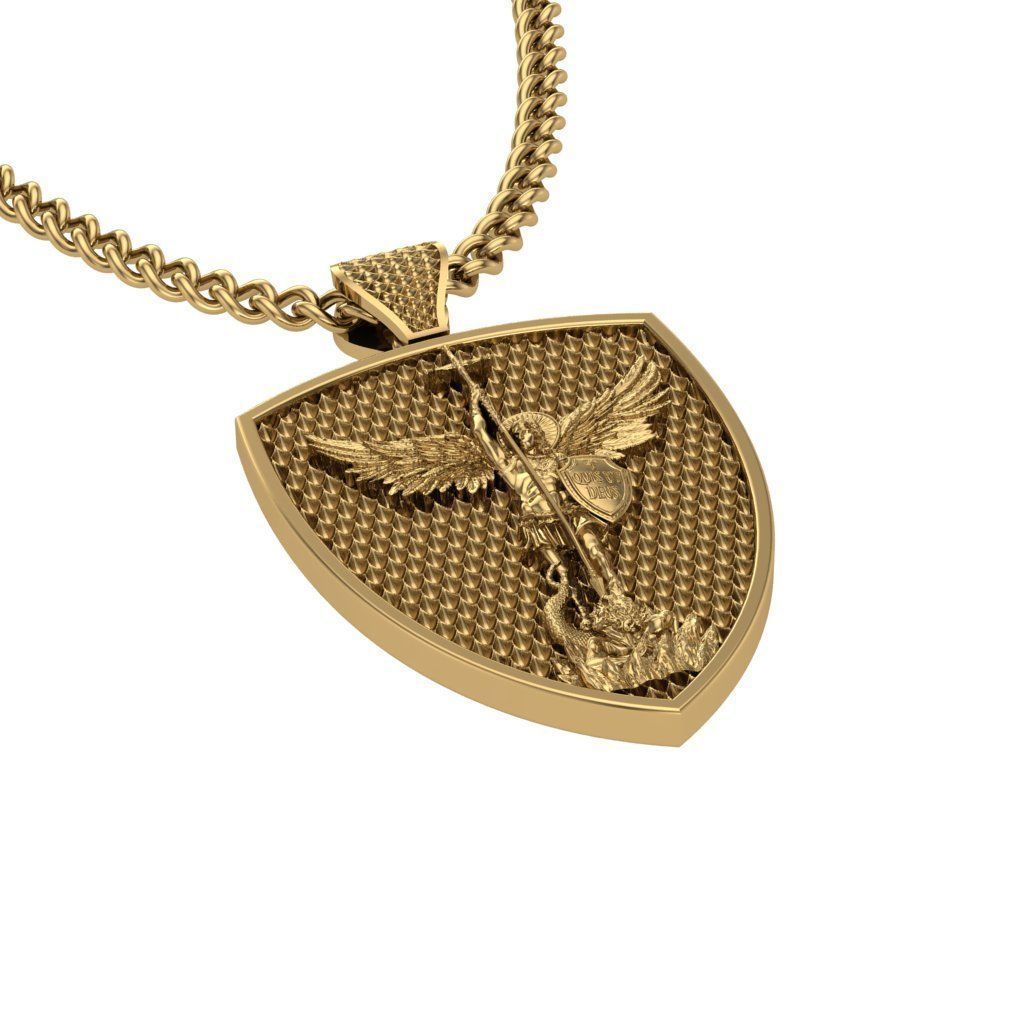 St Michael Archangel Pendant Printable 3D print model_3