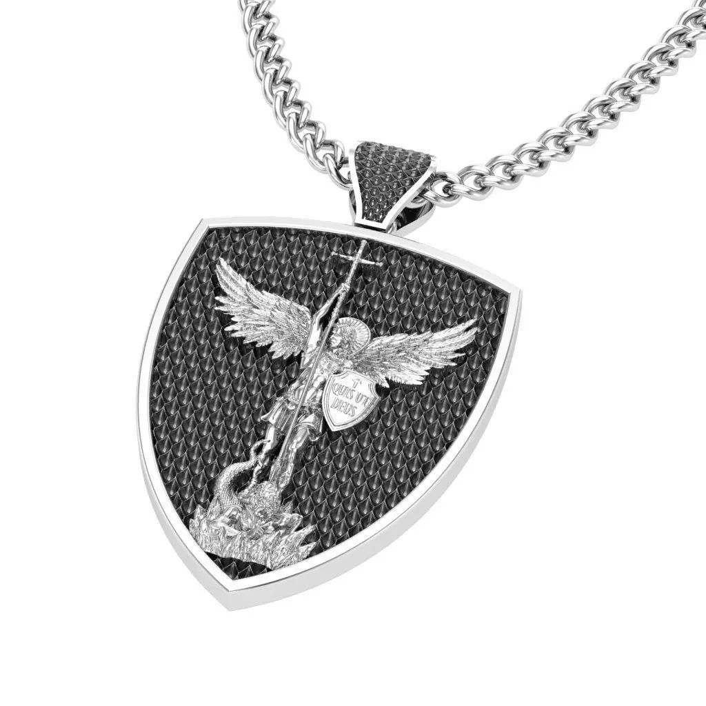 St Michael Archangel Pendant Printable 3D print model_0