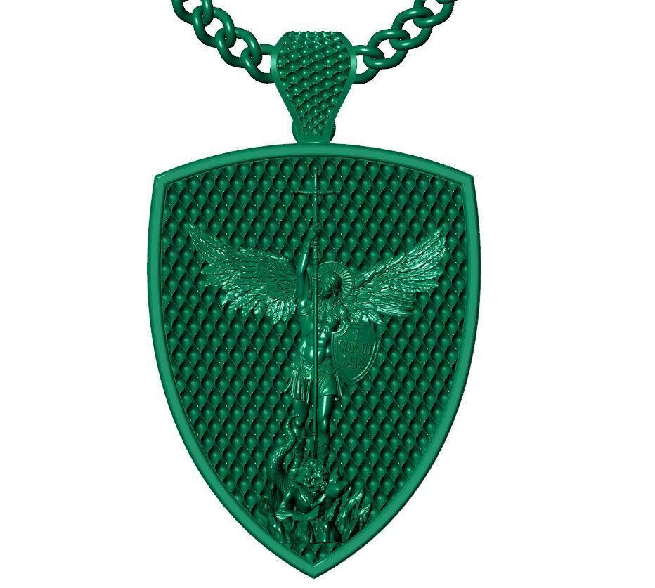 St Michael Archangel Pendant Printable 3D print model_2