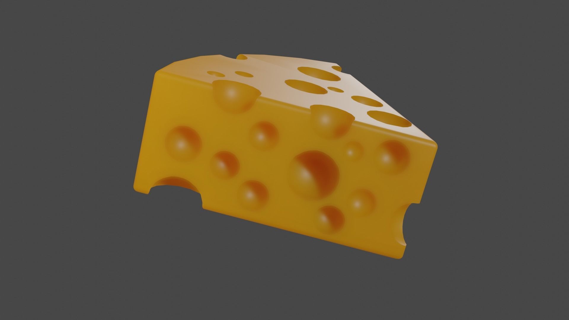 Cheese slice of Low-poly 3D model_2