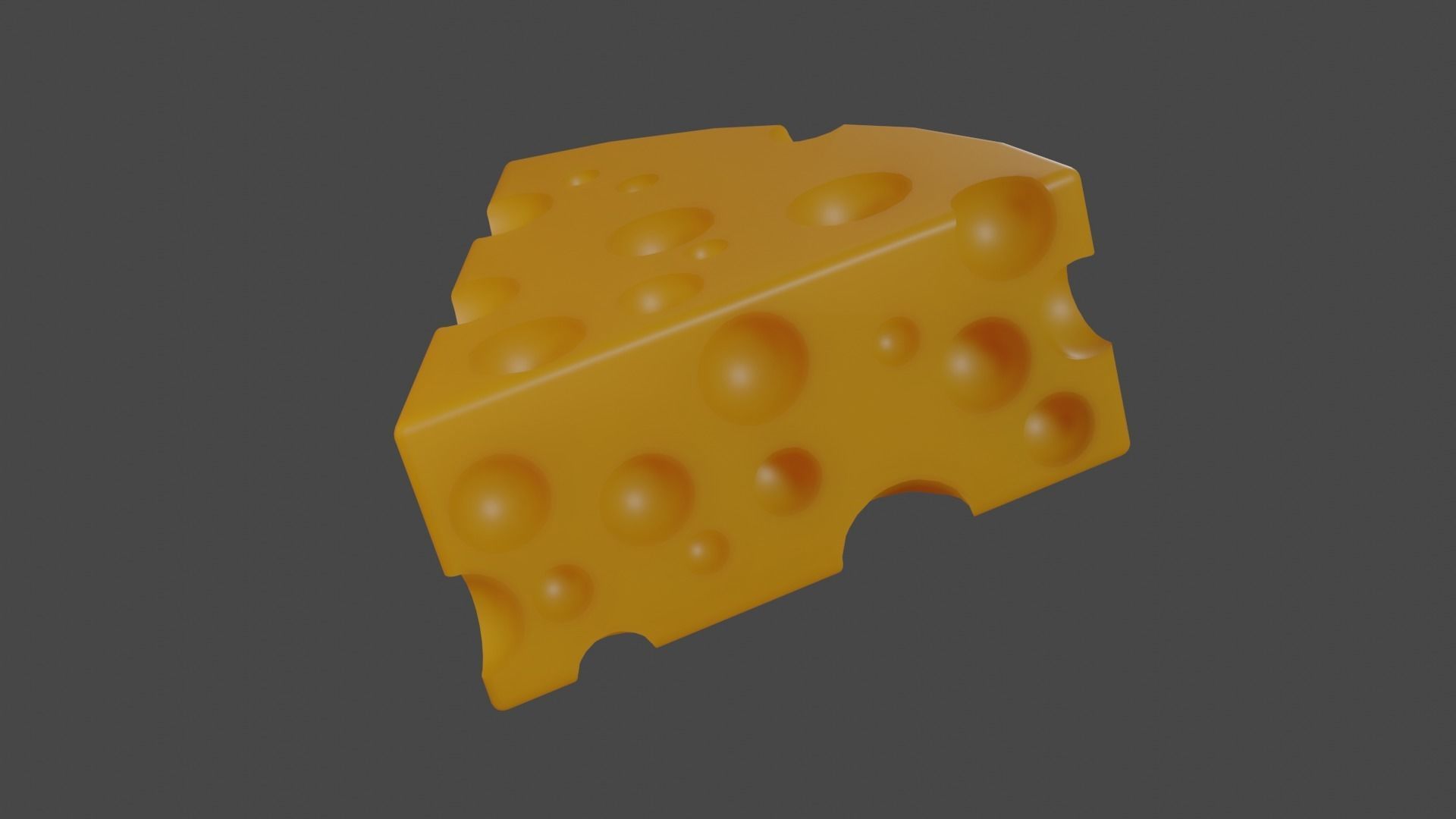 Cheese slice of Low-poly 3D model_16