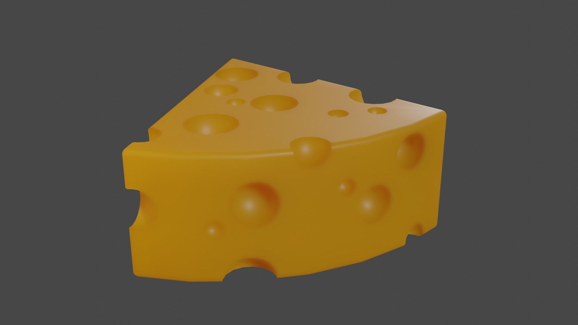 Cheese slice of Low-poly 3D model_9
