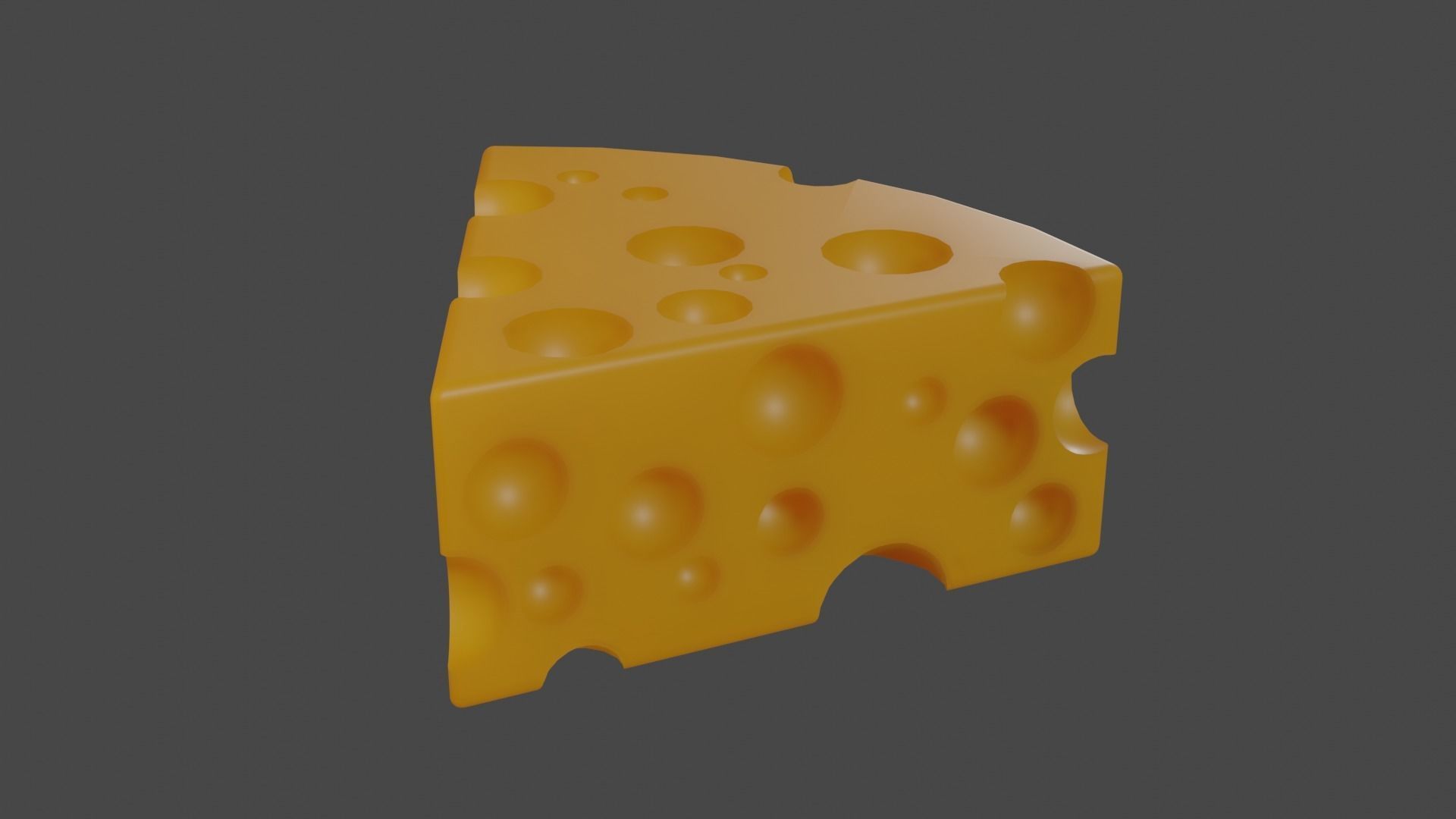 Cheese slice of Low-poly 3D model_3