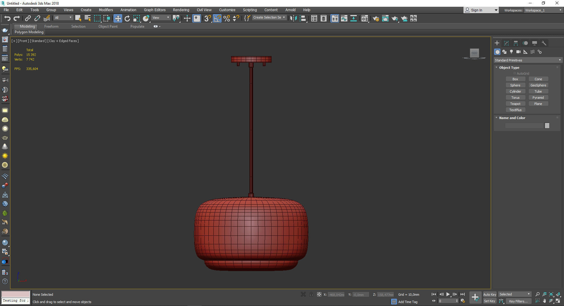 Enkel LED Pendant Light Low-poly 3D model_3