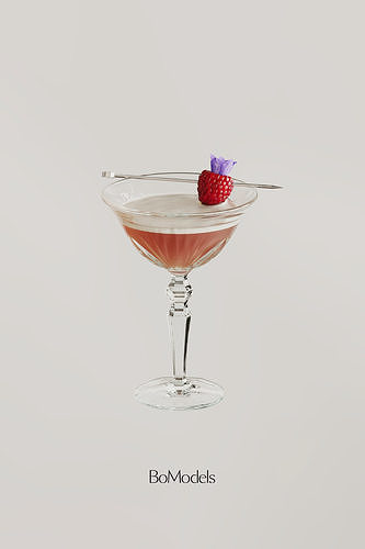 Cocktail French MartinI 3D model