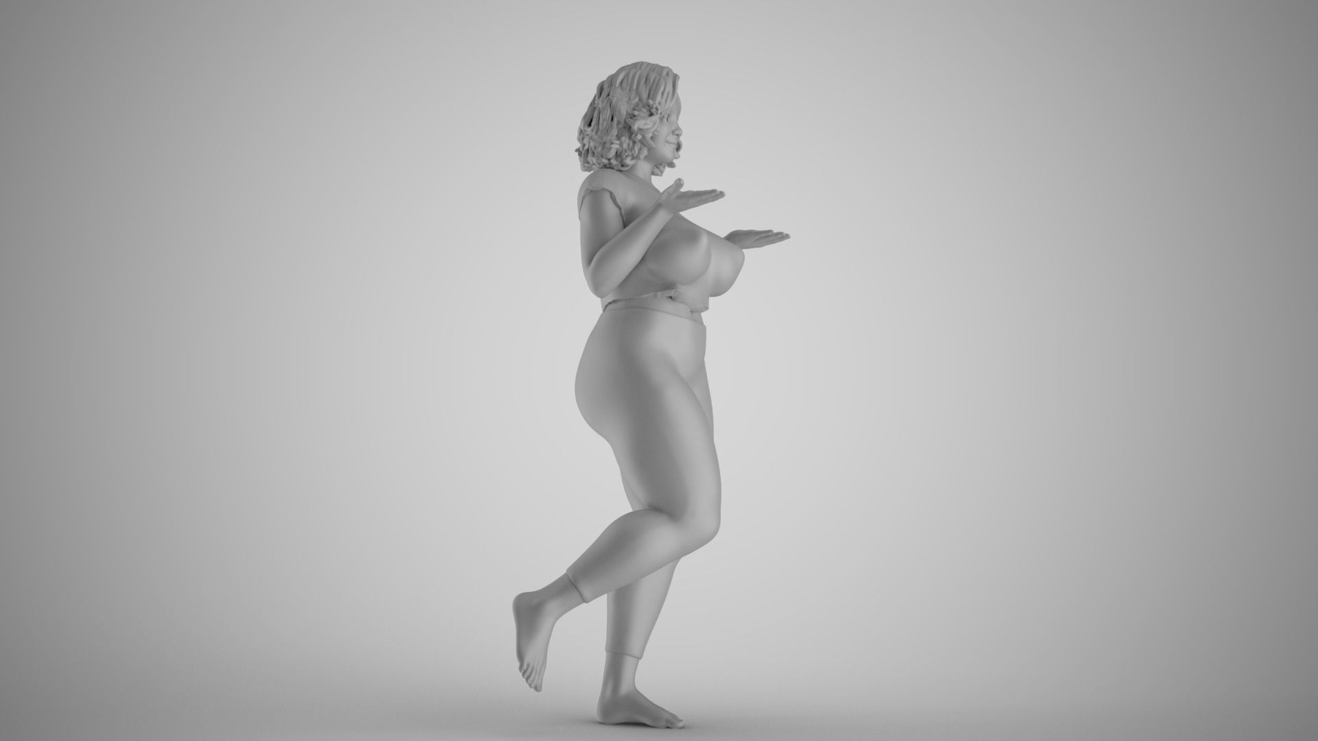 Girl Holding Empty Hands 3D print model_3
