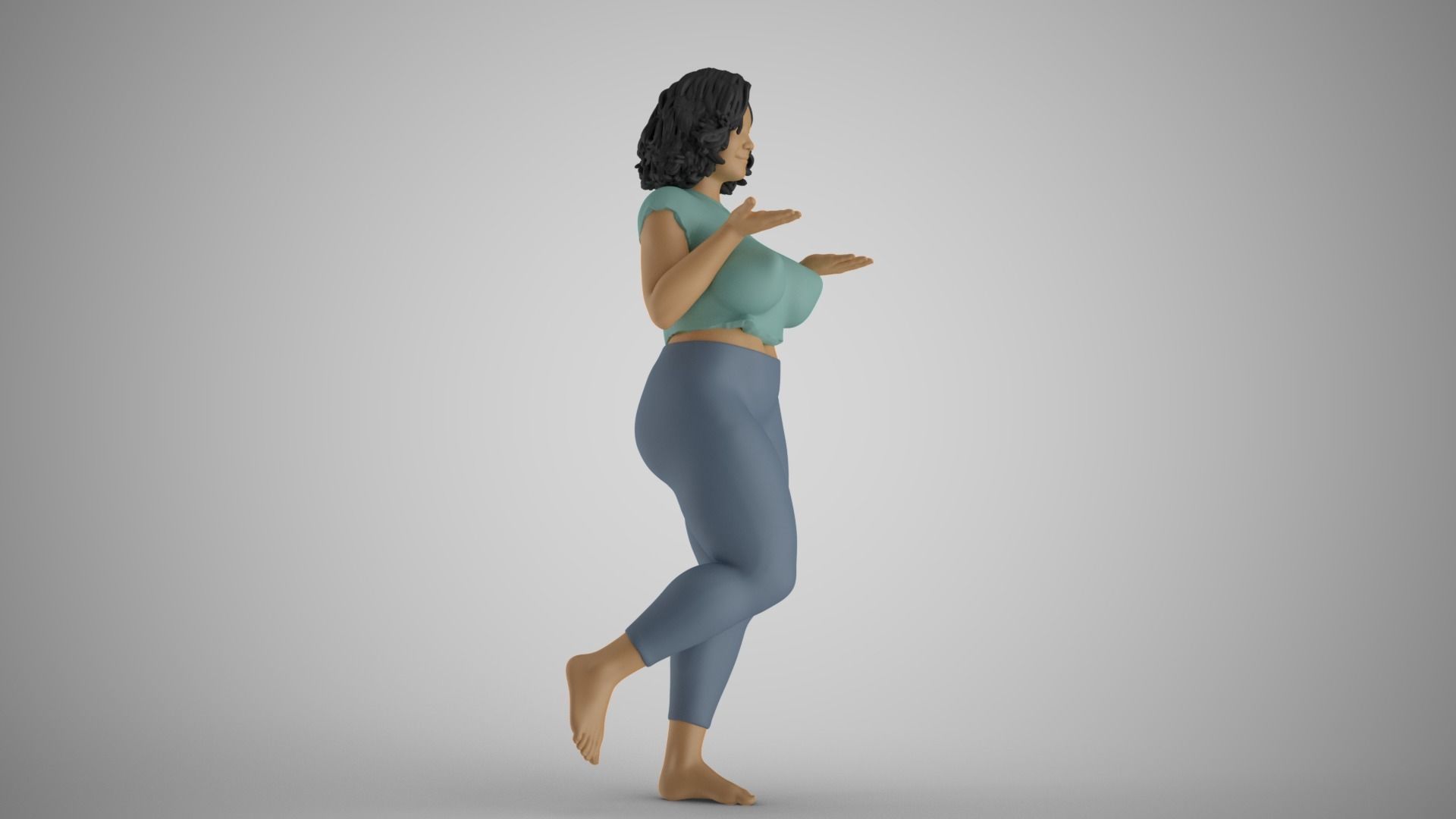 Girl Holding Empty Hands 3D print model_4