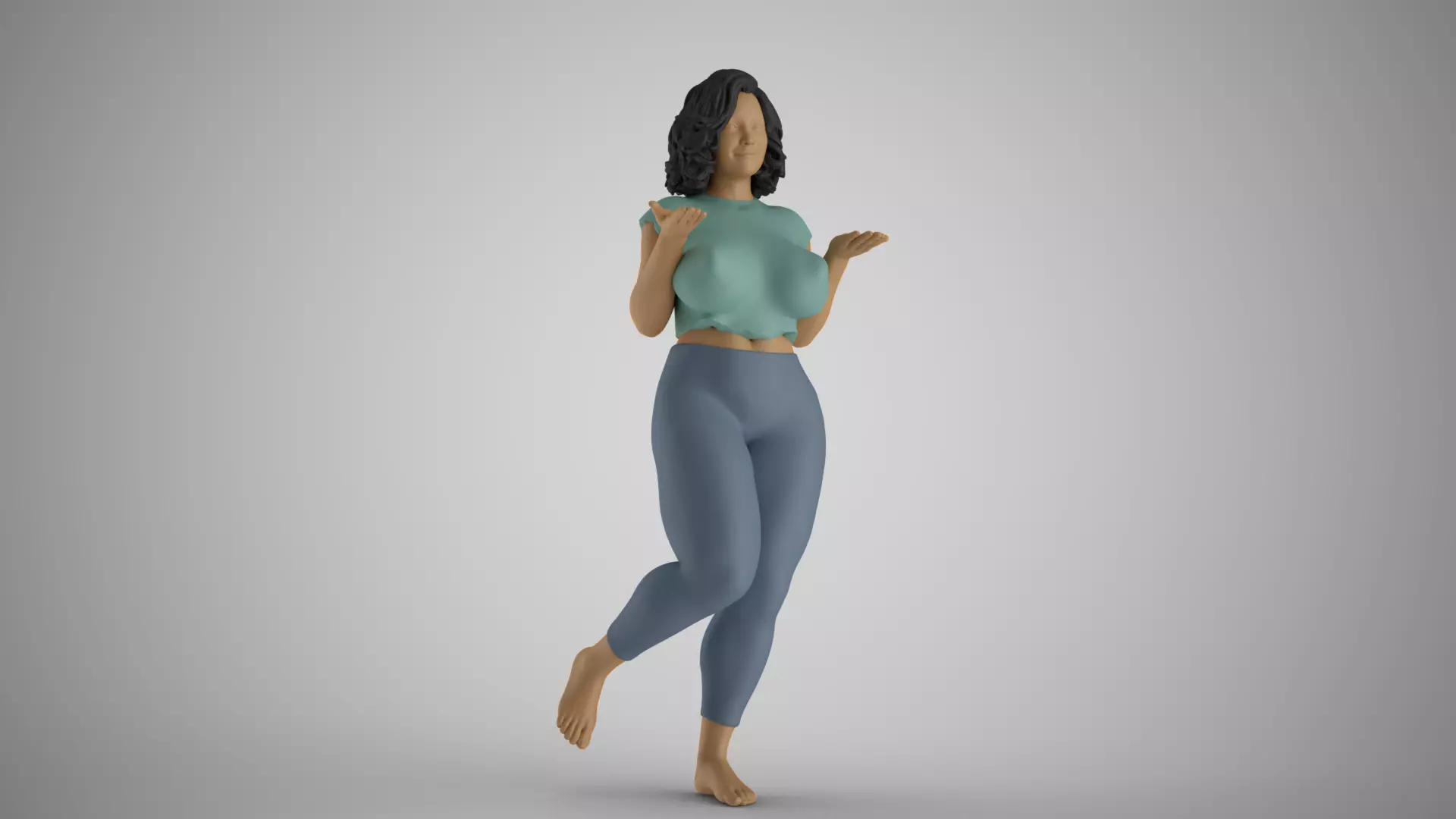 Girl Holding Empty Hands 3D print model_0