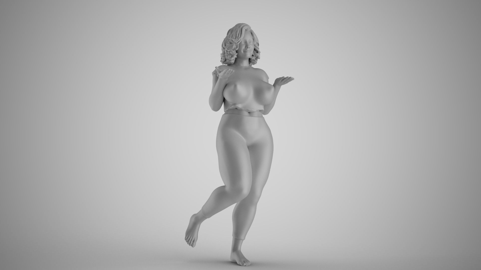 Girl Holding Empty Hands 3D print model_2
