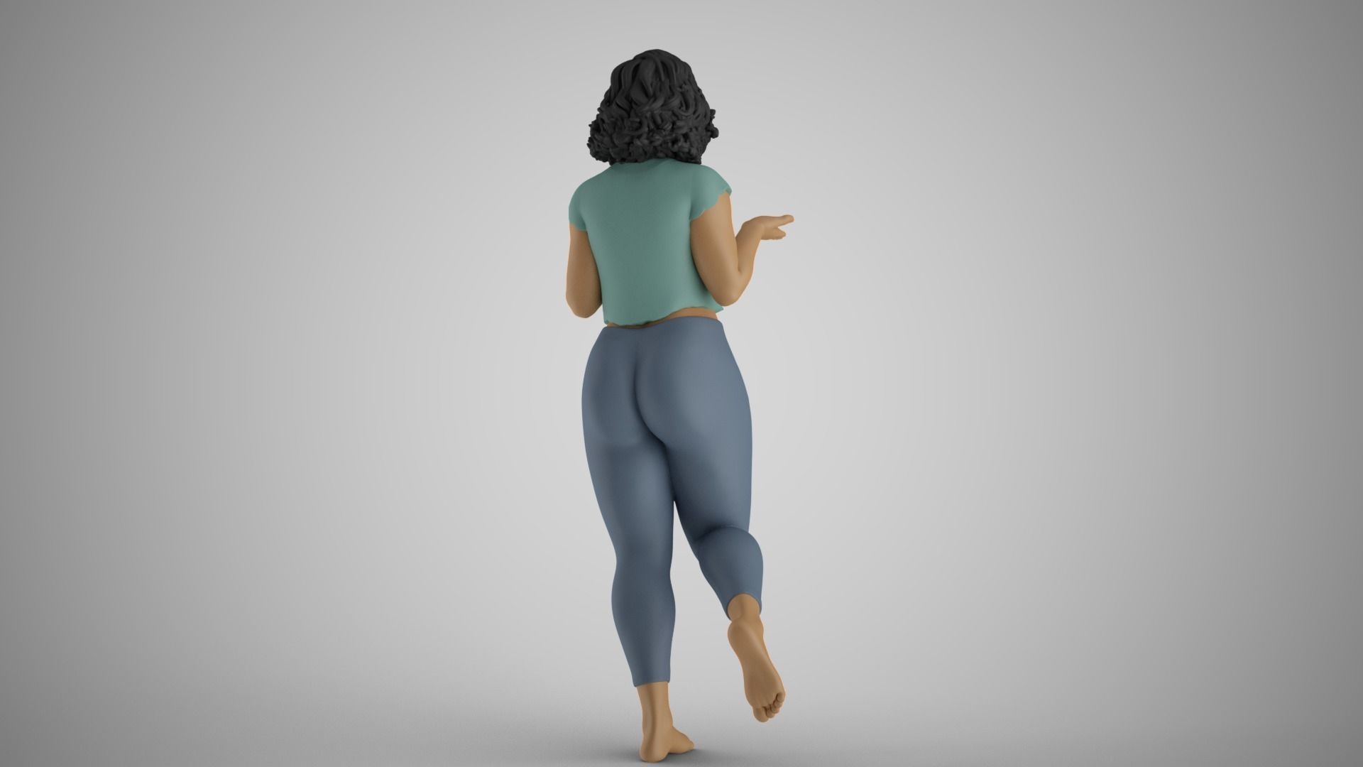 Girl Holding Empty Hands 3D print model_6