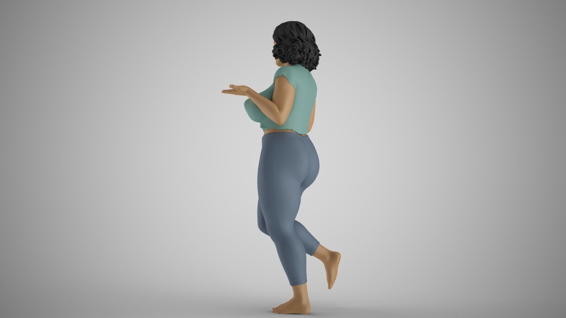 Girl Holding Empty Hands 3D print model_8