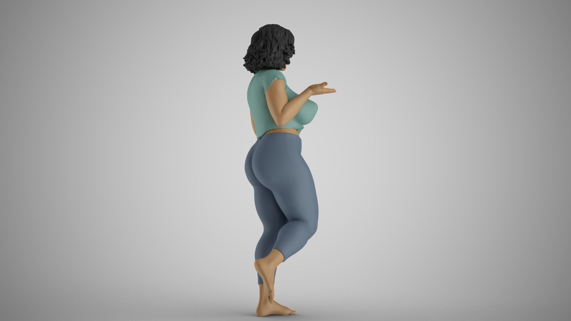 Girl Holding Empty Hands 3D print model_5