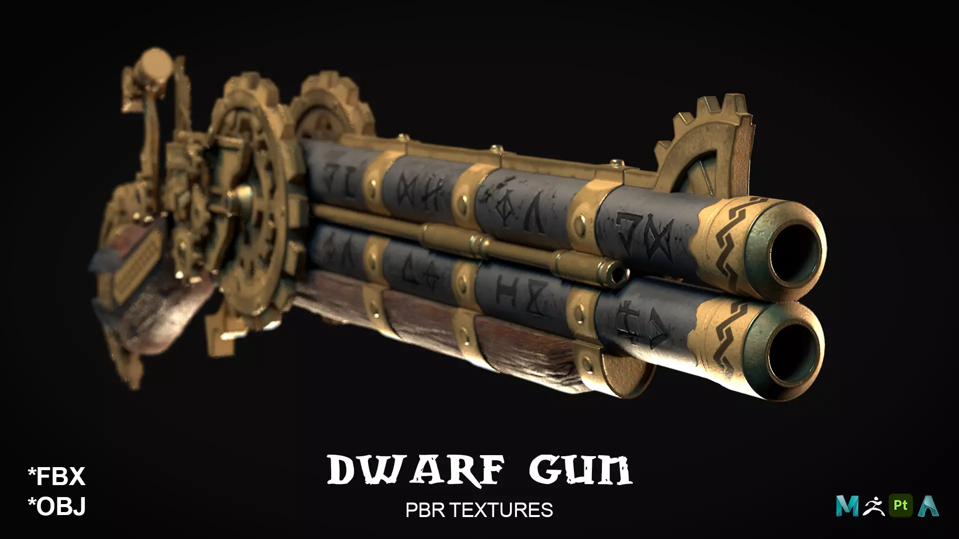 Dwarf Gun - 3D Model 3D model_0
