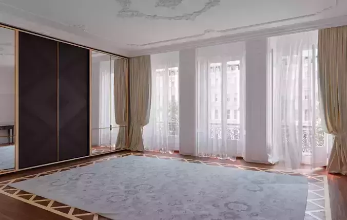 Interior - Classic Room with outside background
