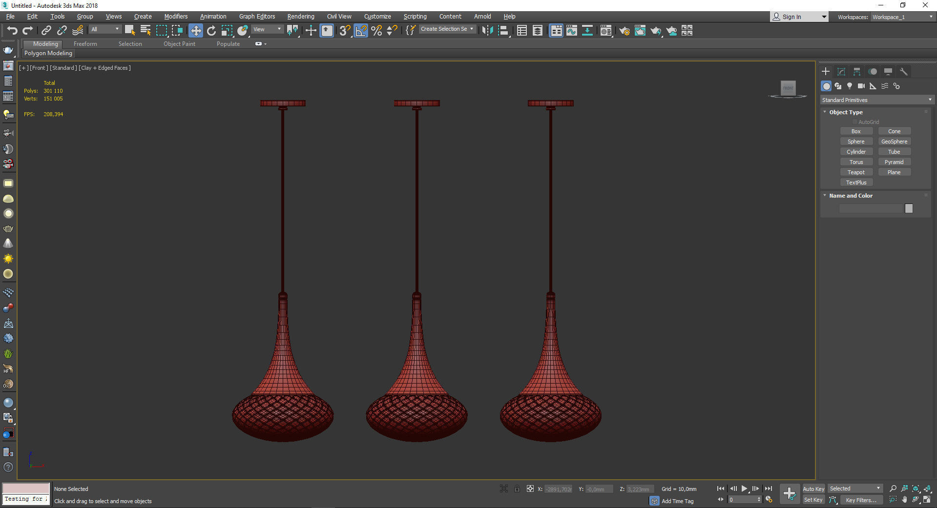 Bella Wid Mini Pendant Light Low-poly 3D model_2