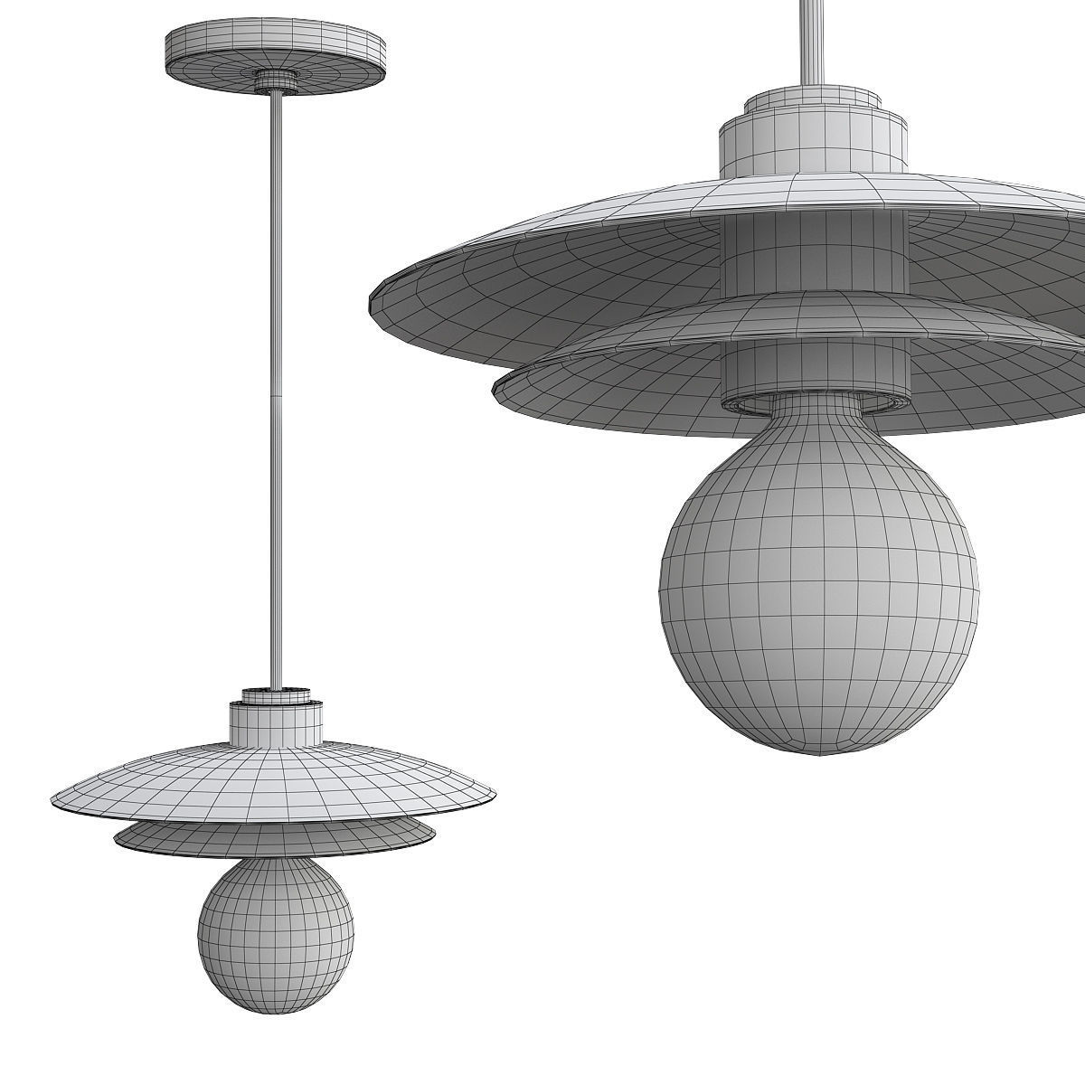 Milla Pendant Light Low-poly 3D model_1