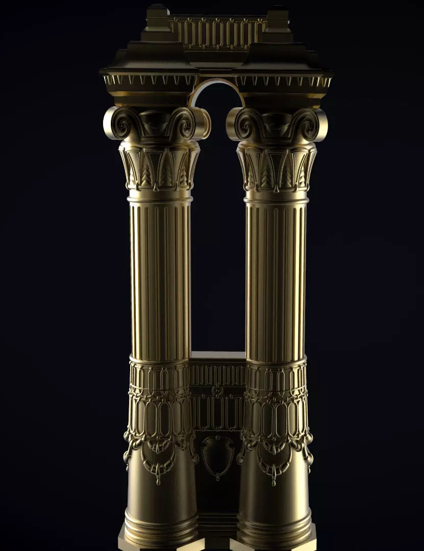 Colonnade golden column 3D model