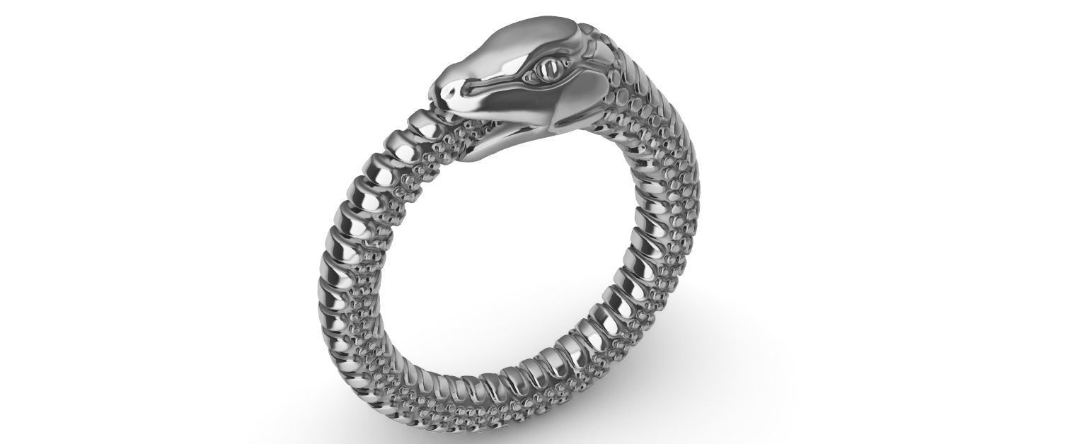 Ouroborus Ring 3D print model_7