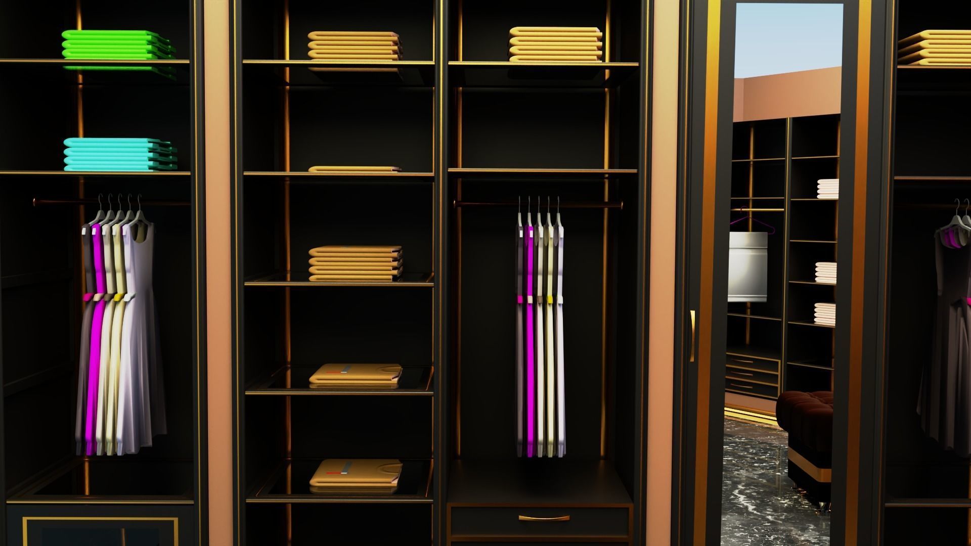 Dressing room design  3D model_7