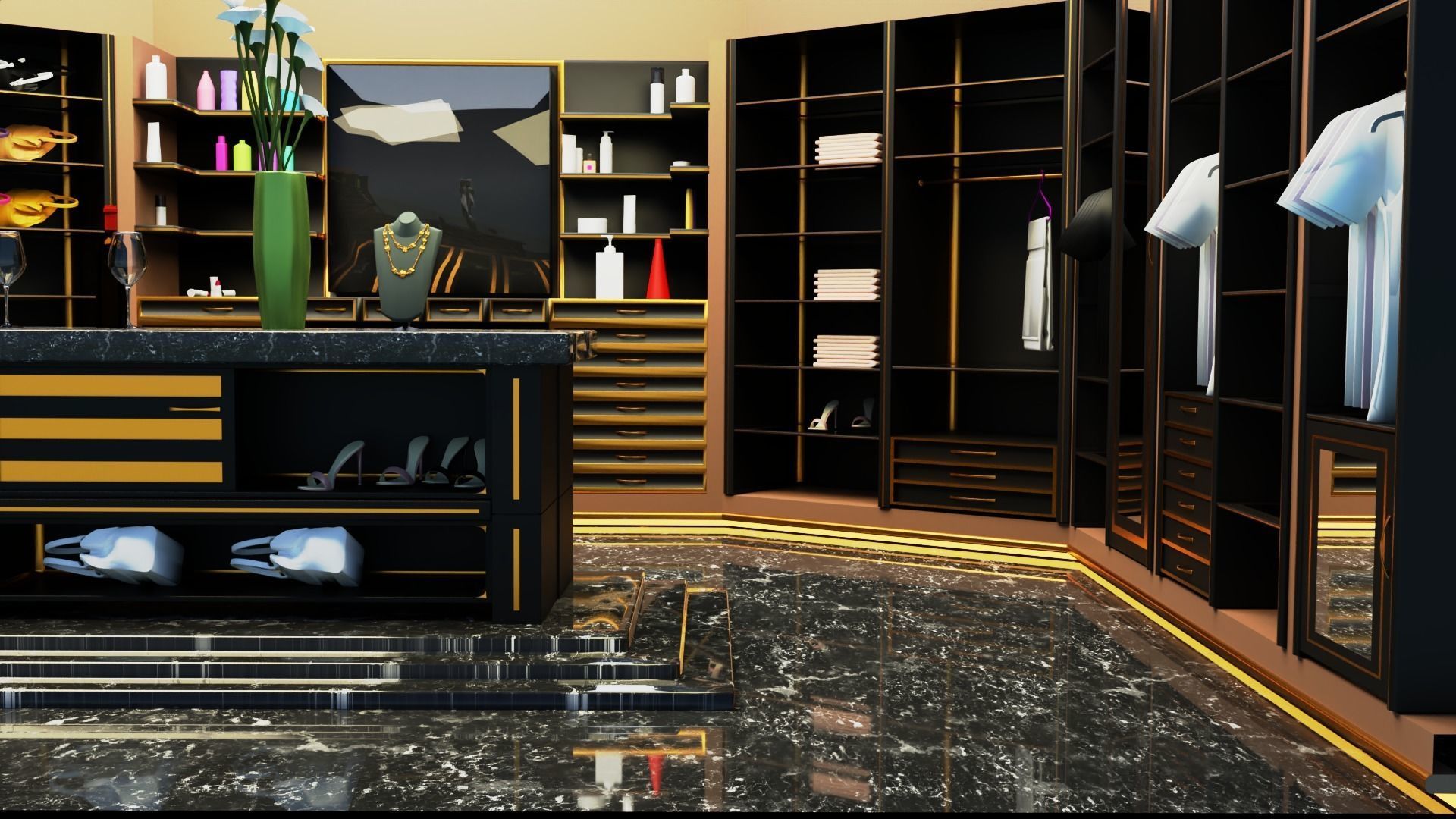 Dressing room design  3D model_11