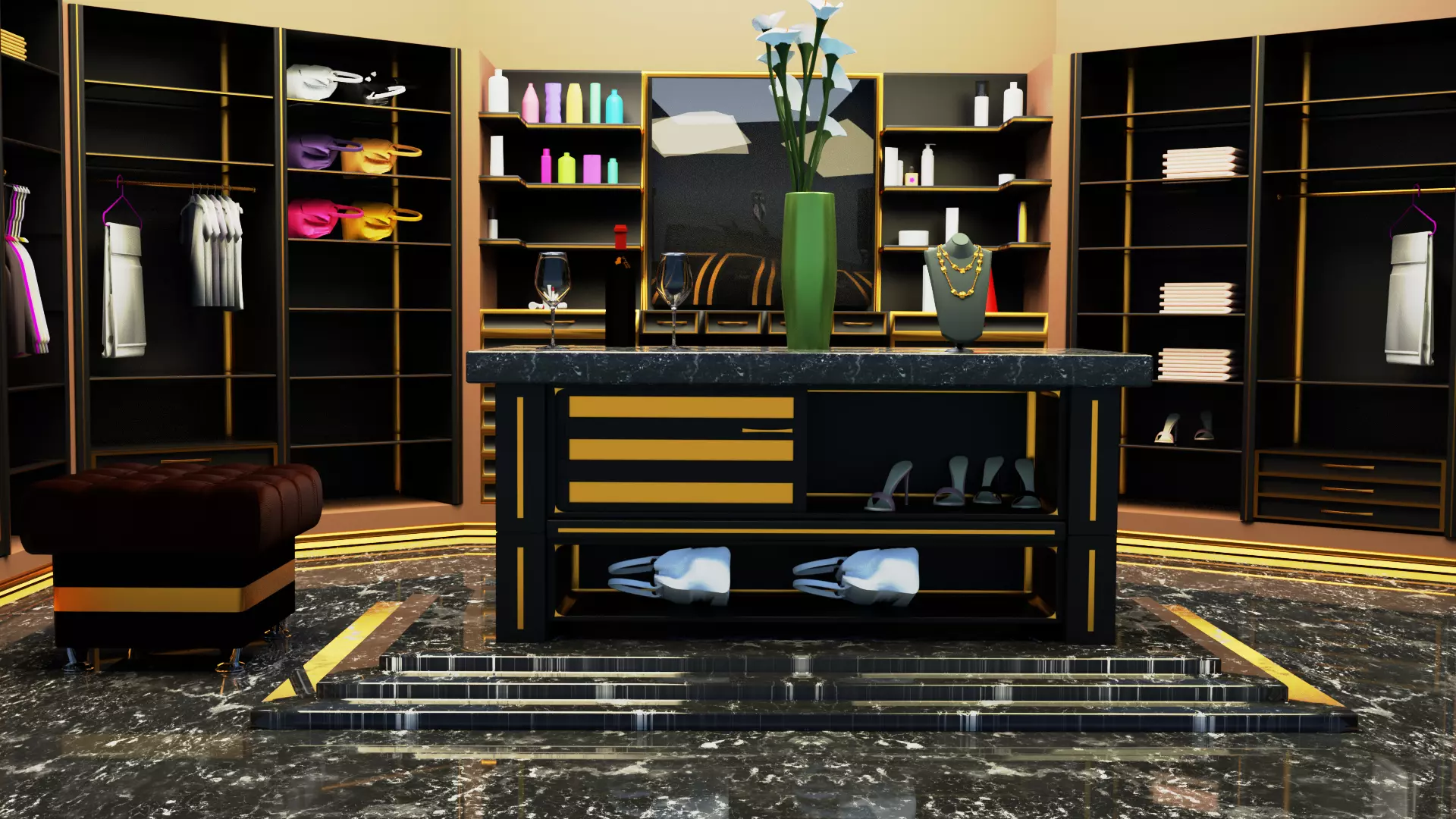 Dressing room design  3D model_0