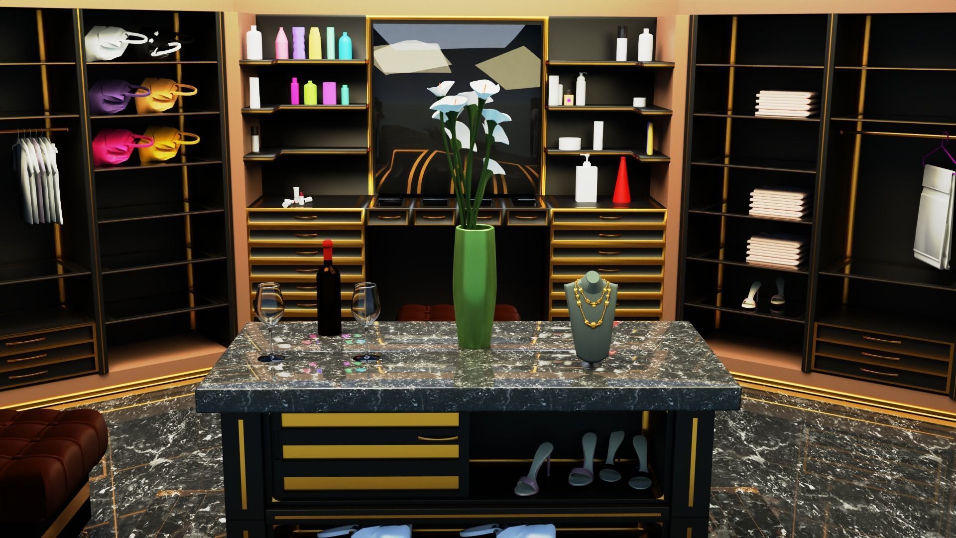 Dressing room design  3D model_3