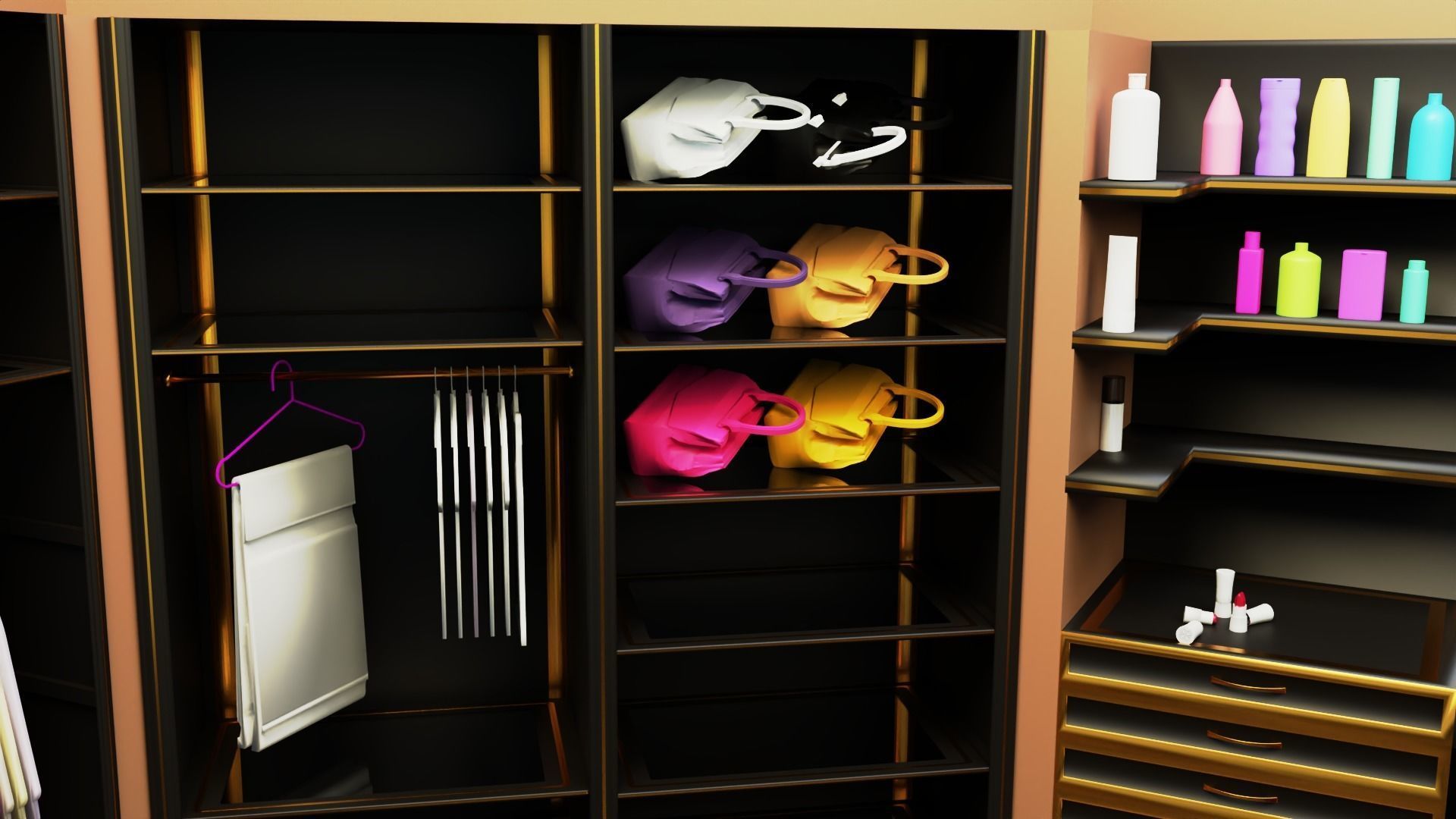 Dressing room design  3D model_9