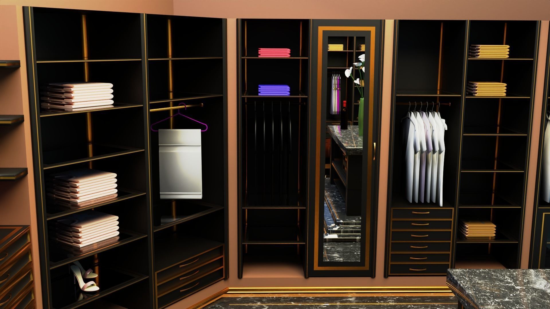 Dressing room design  3D model_1