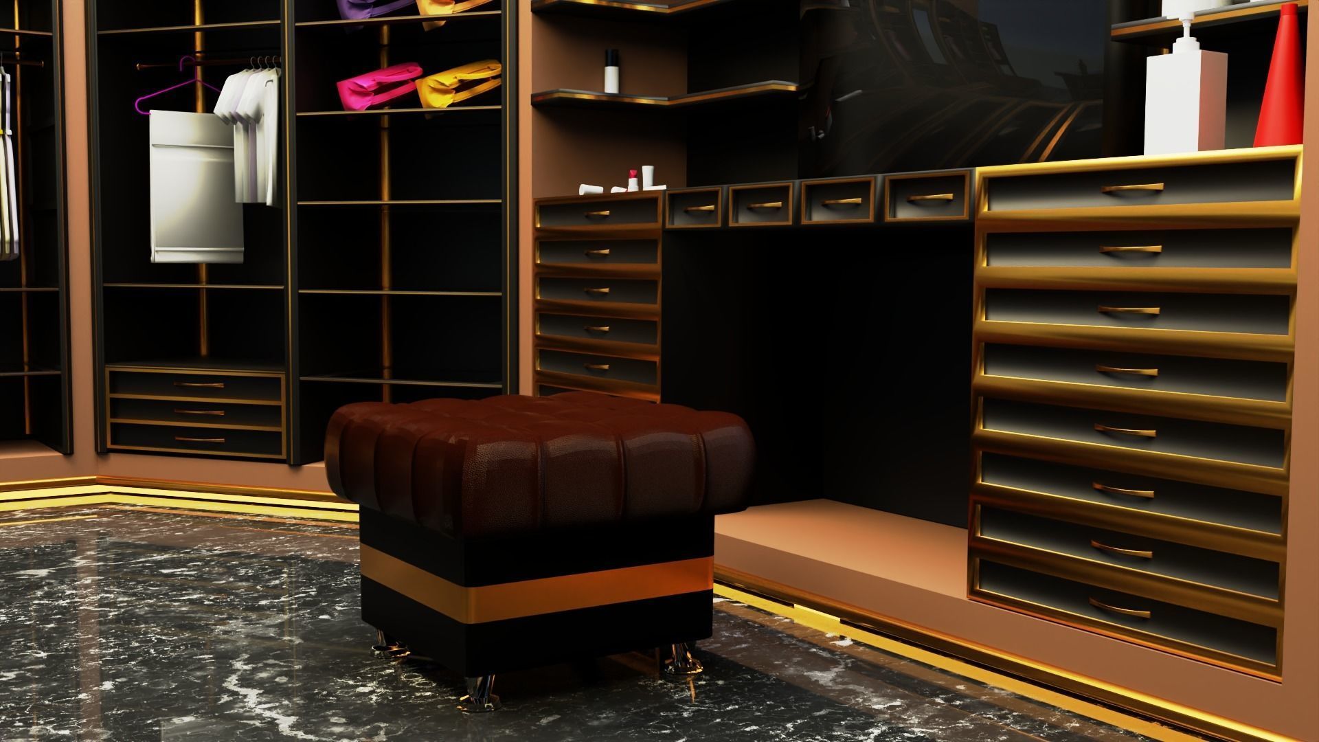 Dressing room design  3D model_5