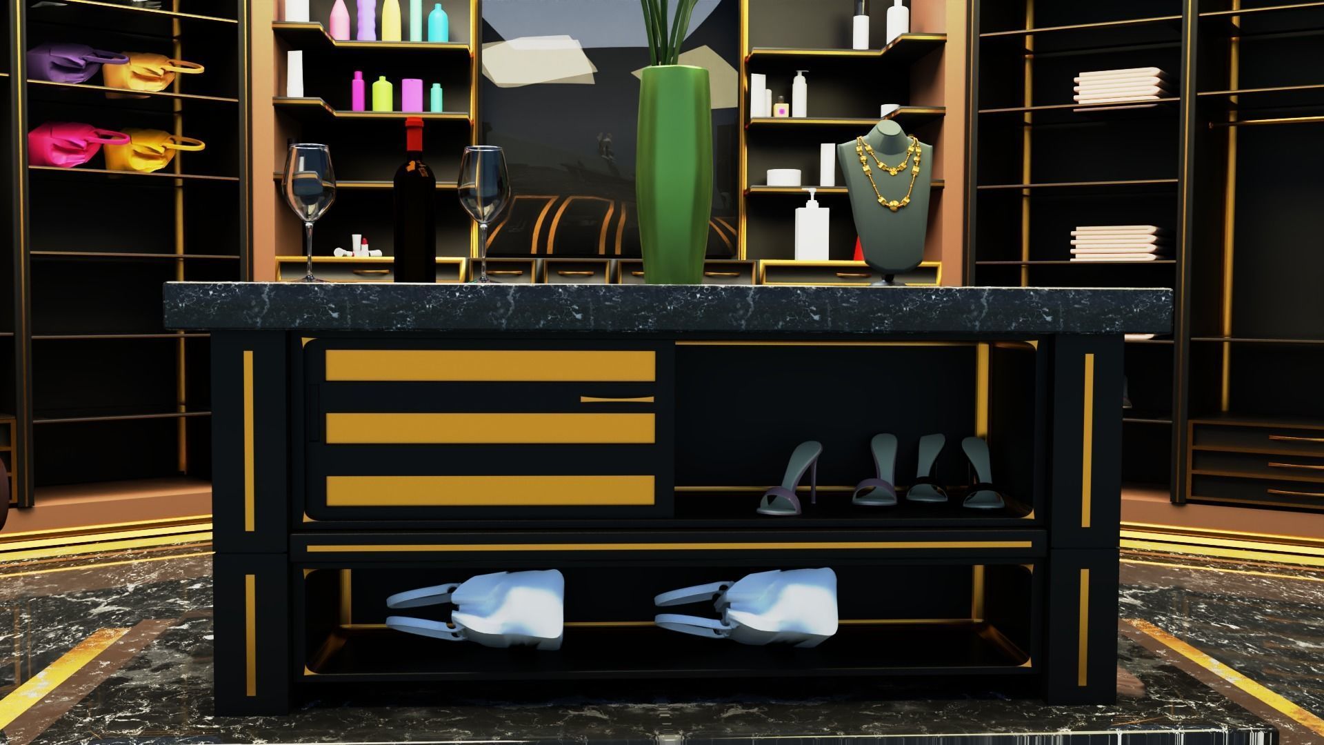 Dressing room design  3D model_4