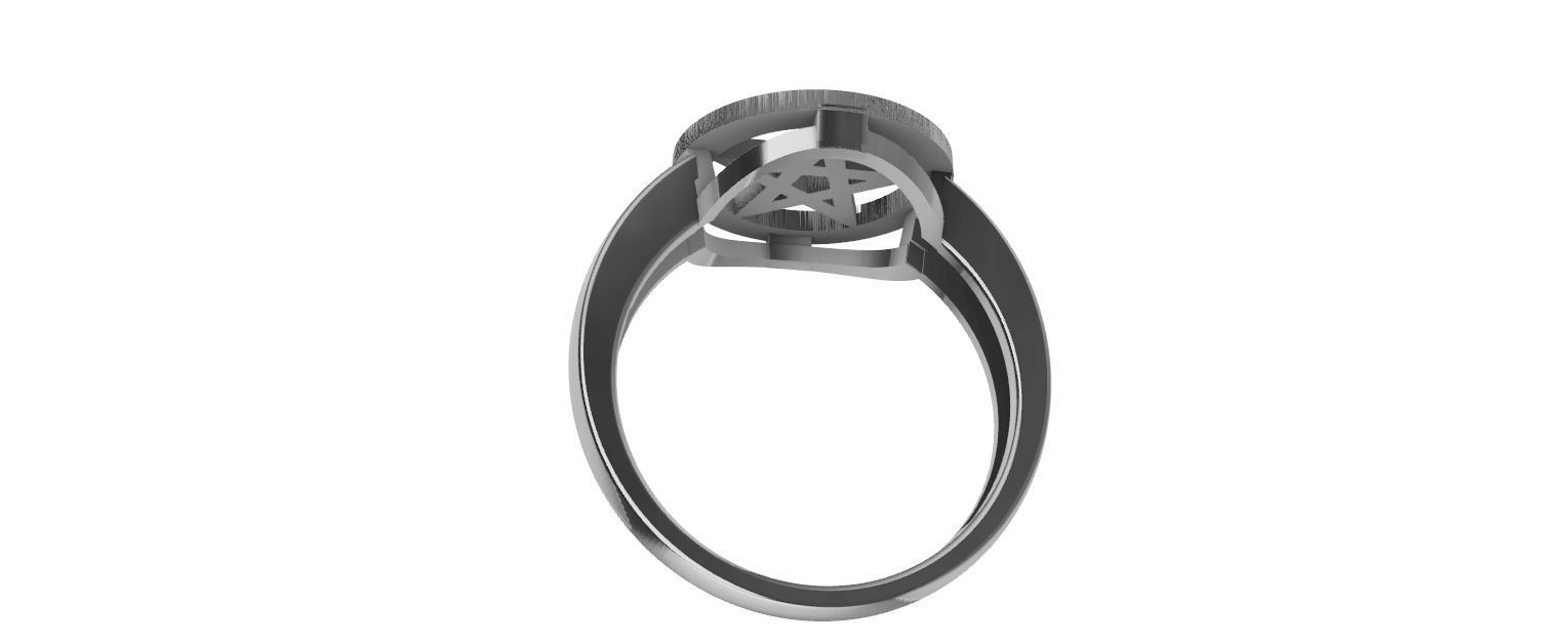 Pentagram Ring 3D print model_6