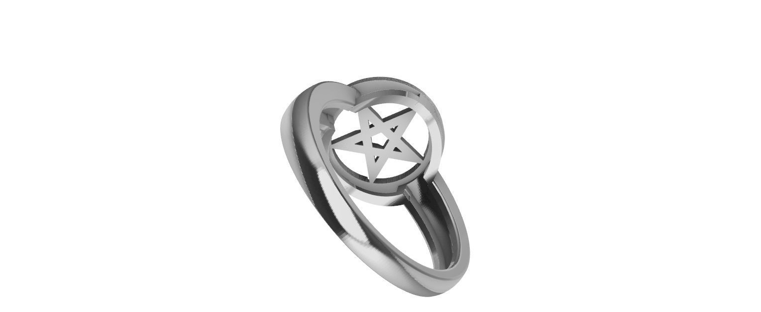 Pentagram Ring 3D print model_8
