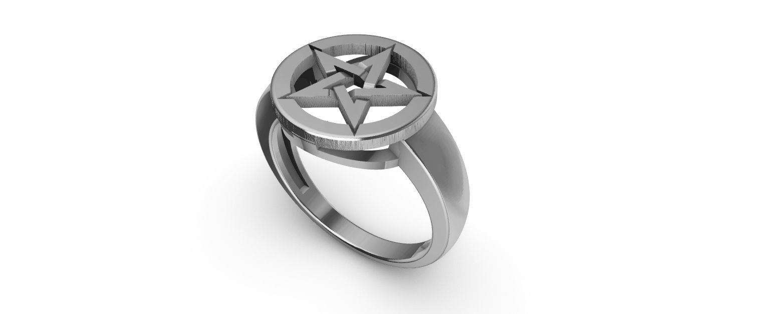 Pentagram Ring 3D print model_10
