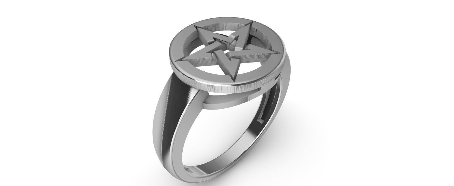 Pentagram Ring 3D print model_1
