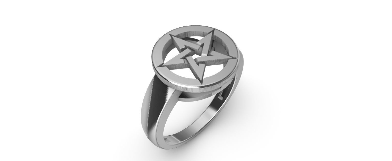 Pentagram Ring 3D print model_11