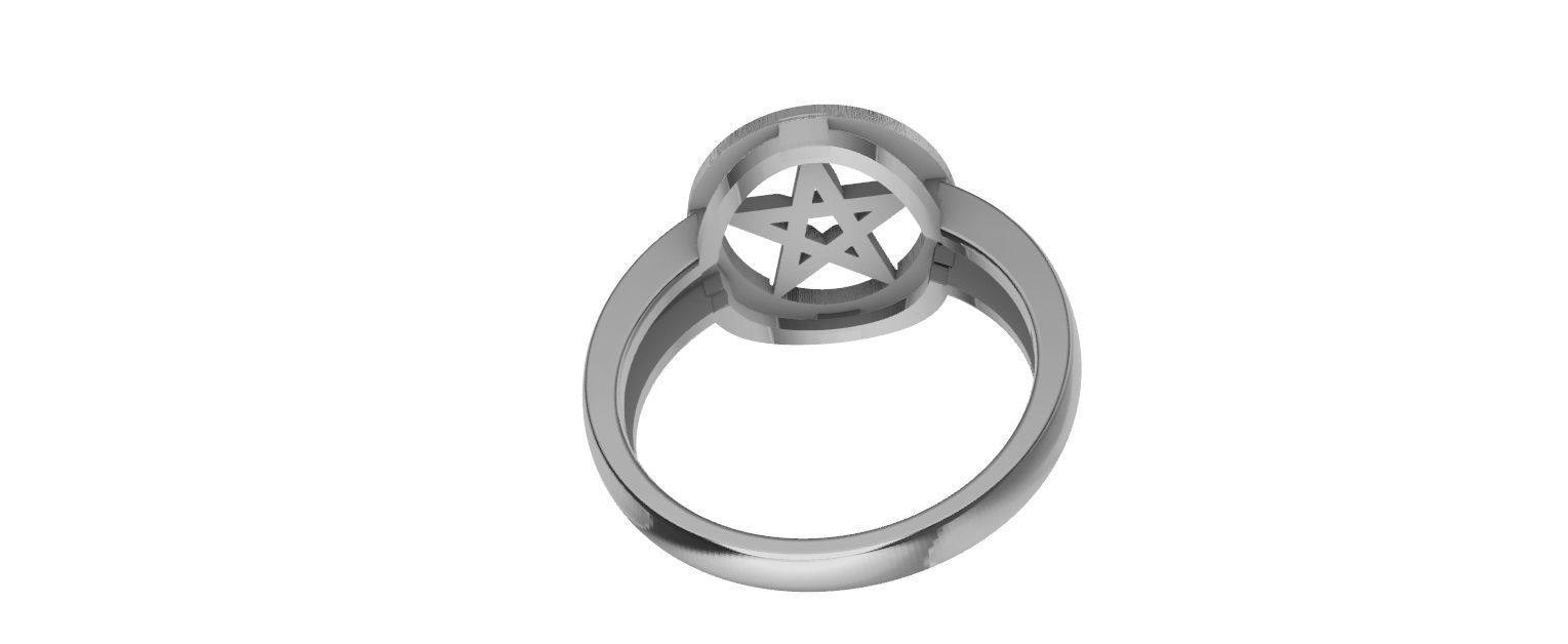 Pentagram Ring 3D print model_7