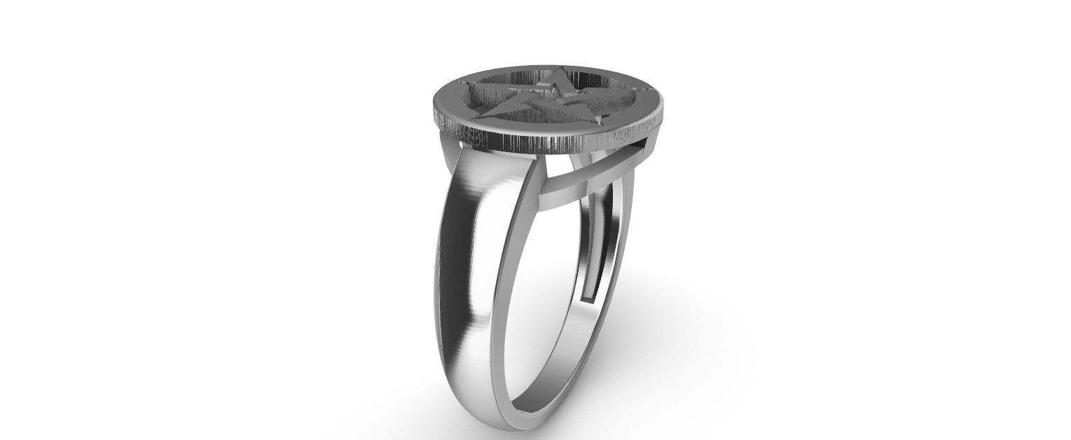 Pentagram Ring 3D print model_2