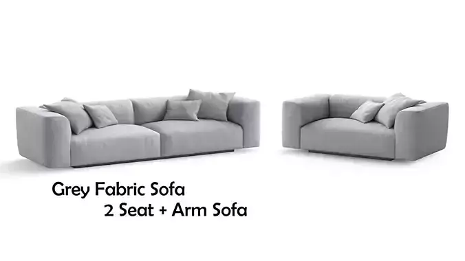 Grey Fabric Sofa with pillows
